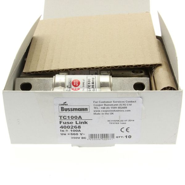 Fuse-link, low voltage, 100 A, AC 660 V, DC 350 V, BS88/B1, 26 x 137 mm, gL/gG, BS image 1