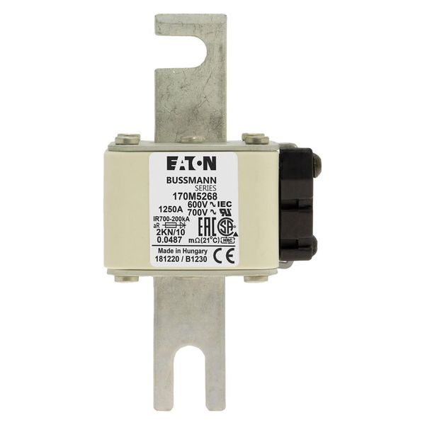 Fuse-link, high speed, 1250 A, AC 600 V, DIN 2, 61 x 77 x 138 mm, aR, DIN, IEC, single indicator image 15