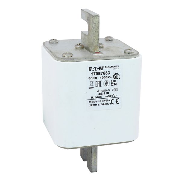 Fuse-link, high speed, 800 A, AC 1000 V, DIN 3, aR, DIN, visual indicator image 32