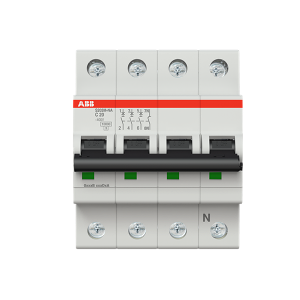 S203M-C20NA Miniature Circuit Breaker - 3+NP - C - 20 A image 3