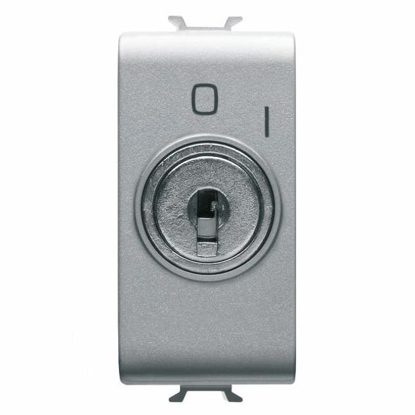 PUSH-BUTTON 2P 250V ac - NO 10A - WITH KEY - 1 MODULE - TITANIUM - CHORUSMART image 2