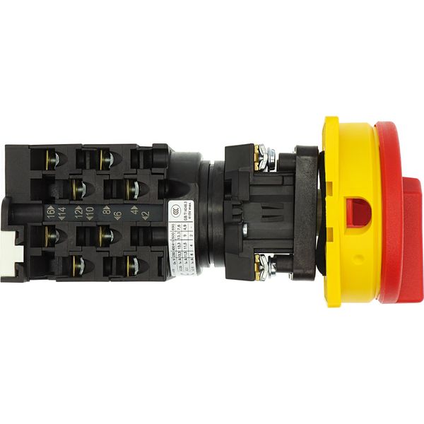 On-Off switch, T0, 20 A, service distribution board mounting, 4 contact unit(s), 8-pole, with black thumb grip and front plate image 35