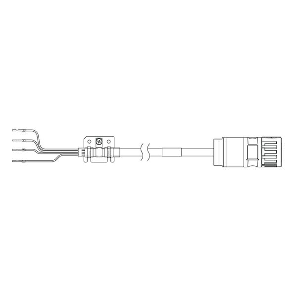 1S series servo motor power cable, 3 m, non braked, 400 V: 11 kW & 15 image 4