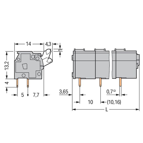 PCB terminal block push-button 2.5 mm² gray image 4