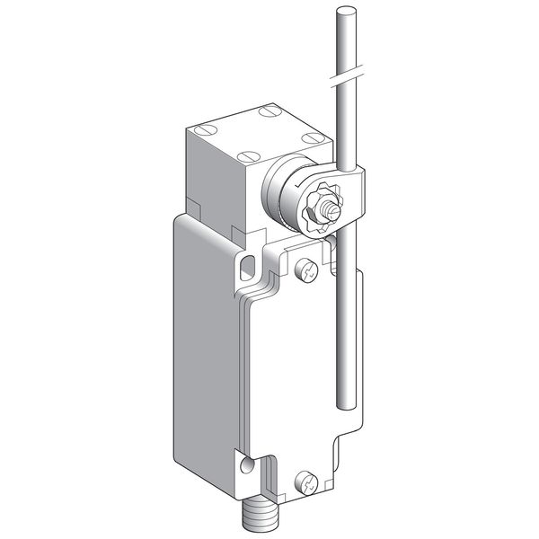 Limit switch,  XC Standard, XCKJ, thermoplastic round rod lever 6 mm, 1NC+1 NO, snap, M12 image 1