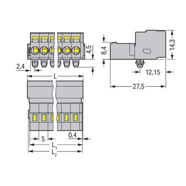 1-conductor male connector CAGE CLAMP® 2.5 mm² gray image 4