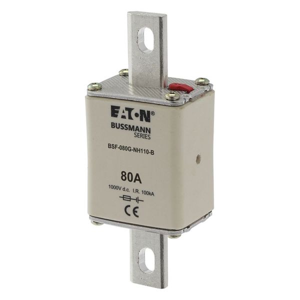 Fuse-link, high speed, 80 A, DC 1000 V, NH1, 40 x 53 x 135 mm, gBat, IEC, bolted connection image 4