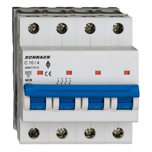 Miniature Circuit Breaker (MCB) AMPARO 6kA, C 10A, 4-pole image 4