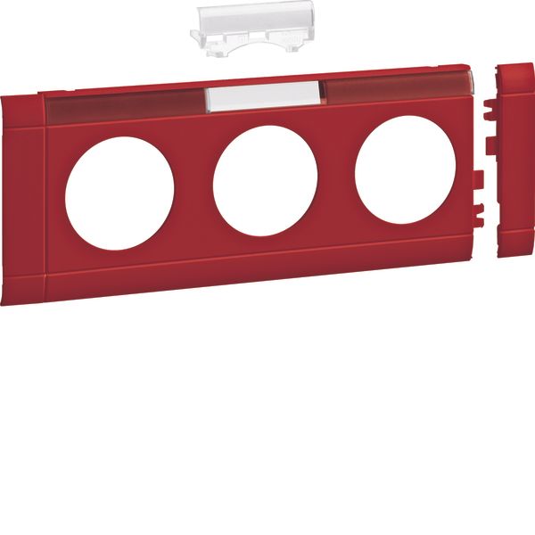Frontplate 3-gang socket lid 80 LF red image 1