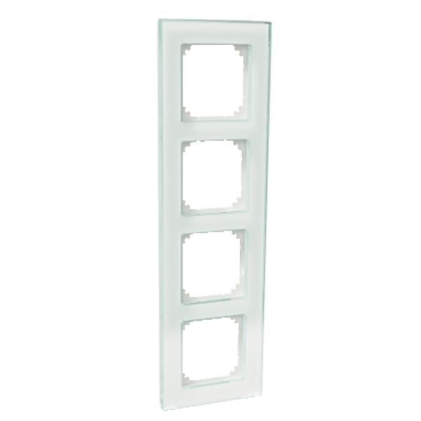 Exxact Solid 4-gang glass frame white image 3
