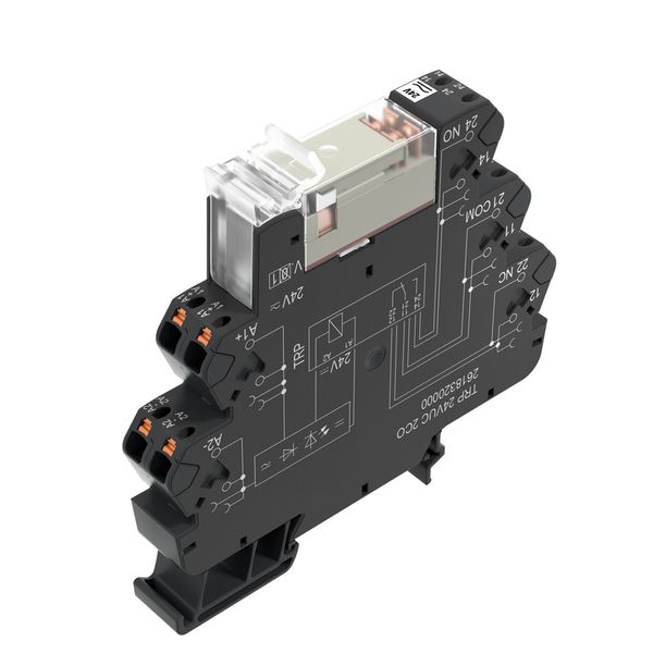 Relay module, 230 V UC ±5 %, Green LED, Rectifier, 2 CO contact (AgNi  image 2