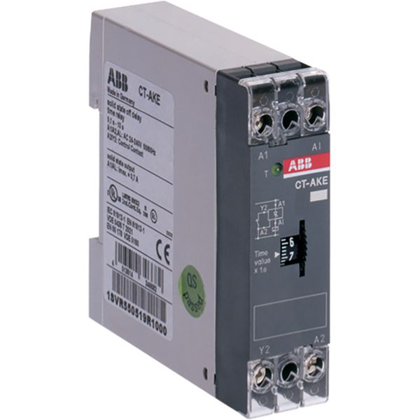 CT-AKE Time relay, OFF-delay solid-state, 1n/o, 0.3-30s, 24-240VAC image 1