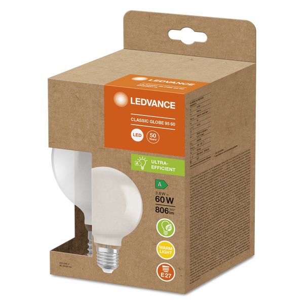 LED CLASSIC GLOBE ENERGY EFFICIENCY A S 3.8W 830 Frosted E27 image 6