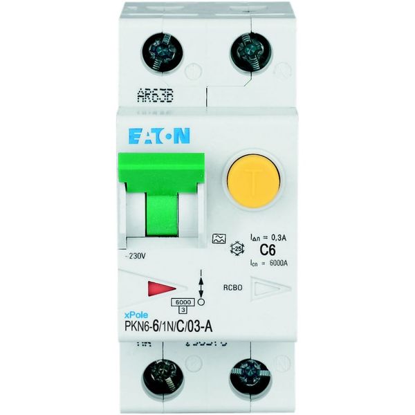 RCD/MCB combination, 6 A, 300 mA, MCB trip characteristic: C, 1p+N, RCD trip characteristic: A image 17