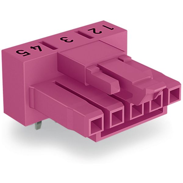 Socket for PCBs angled 5-pole pink image 2