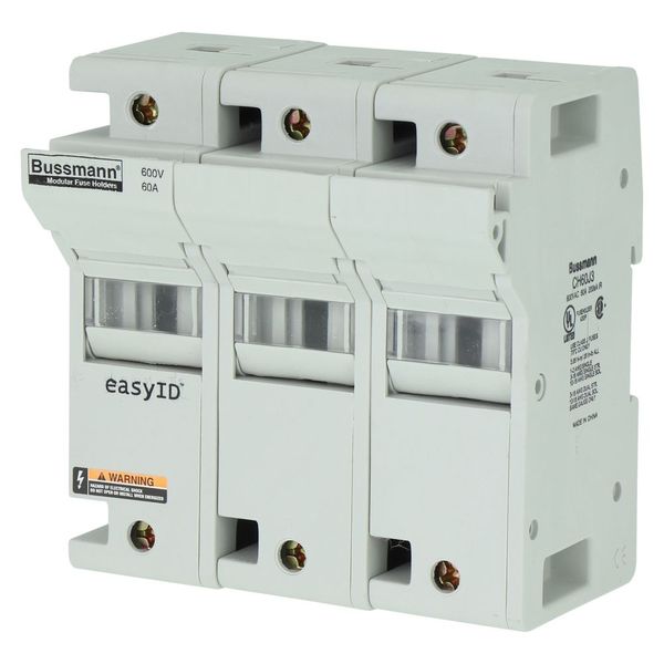 Fuse-holder, low voltage, 60 A, AC 600 V, DC 600 V, UL Class J, 120 x 83 x 125 mm, 3P, UL, CSA image 4