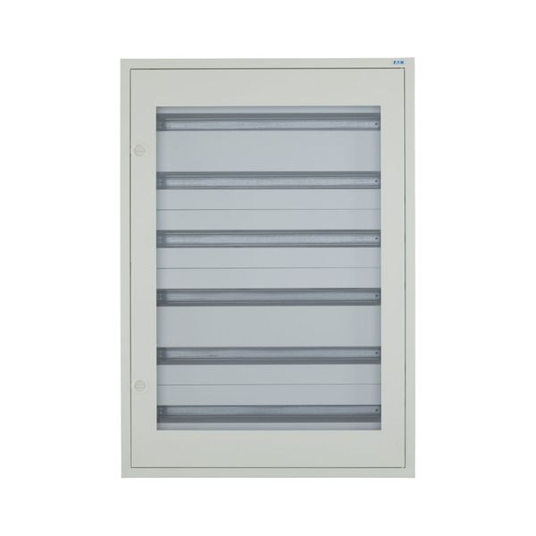 Complete flush-mounted flat distribution board with window, white, 33 SU per row, 6 rows, type C image 6