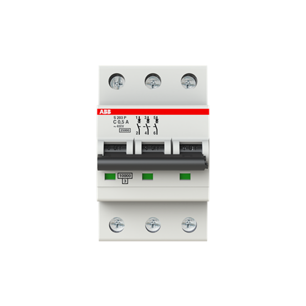 S203P-C1 Miniature Circuit Breaker - 3P - C - 1 A image 5