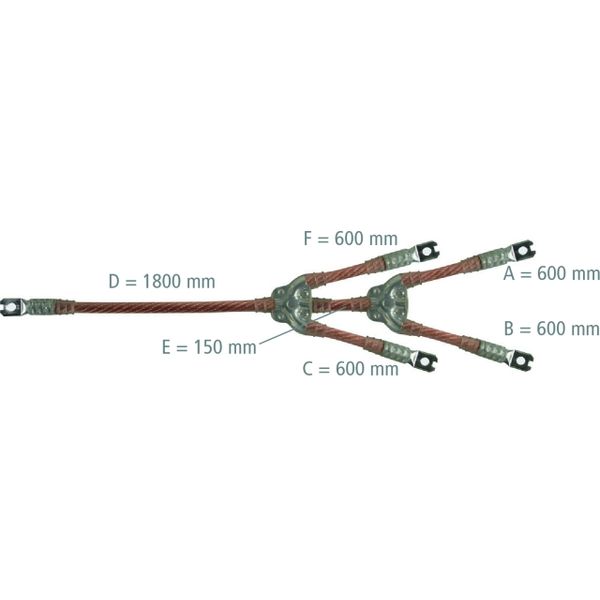 Earthing and short-circuiting cable 4-pole 16mm² with crimped cable lu image 1