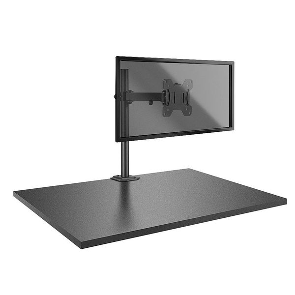 Single Display Bracket w/ Pole & Desk Clamp Securely mount a single desktop monitor to an office desk image 2