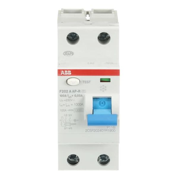 F202 A-100/0.03 AP-R Residual Current Circuit Breaker 2P A type 30 mA image 6