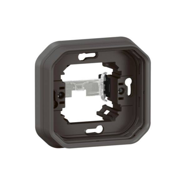 Plexo 1-station waterproof plate support for recessed mounting of modular mechanisms - anthracite image 1