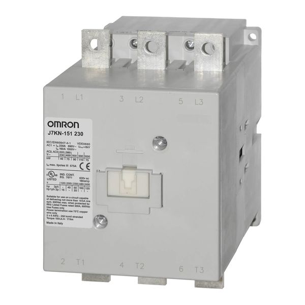 Contactor, 3-pole, 75 kW; 150 A AC3 (380-415 VAC), 110 VAC/DC image 1