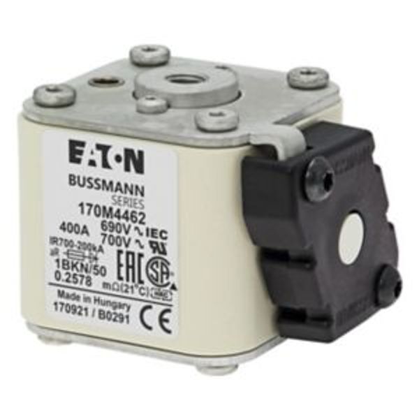 Fuse-link, high speed, 400 A, AC 690 V, size 1, 53 x 69 x 51 mm, aR, IEC, UL, type K indicator, flush end, M8 image 4