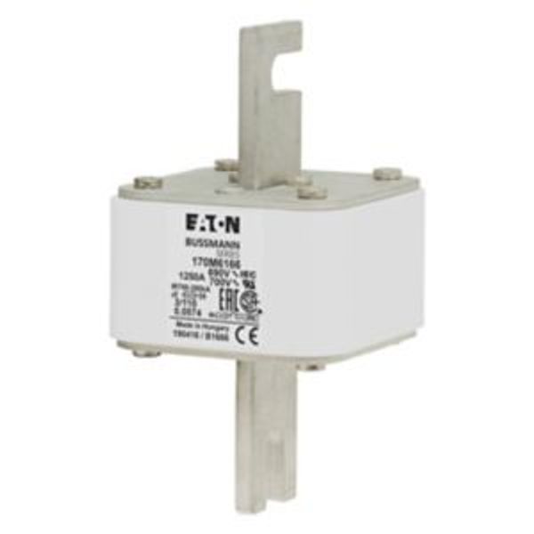 Fuse-link, high speed, 1250 A, AC 690 V, DIN 3, 76 x 90 x 139 mm, aR, DIN, IEC, single indicator image 3