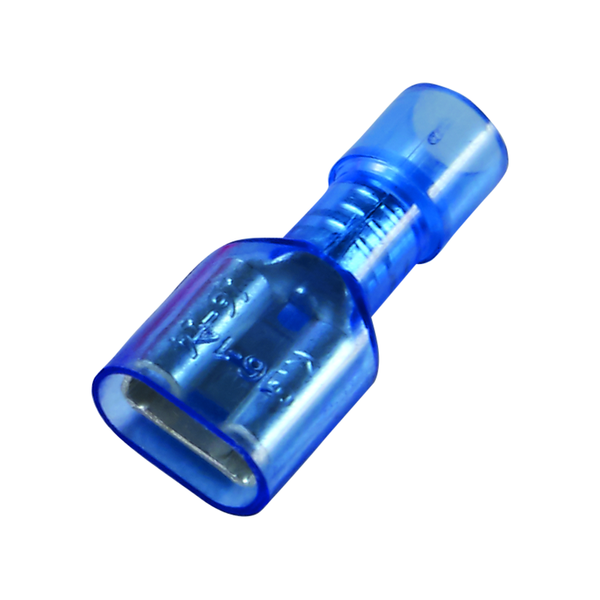 Flat plug sleeve (female) 1.5-2.5/6.3x0.8 blue fully insulated PC image 2