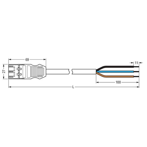 pre-assembled connecting cable Eca Socket/open-ended red image 4