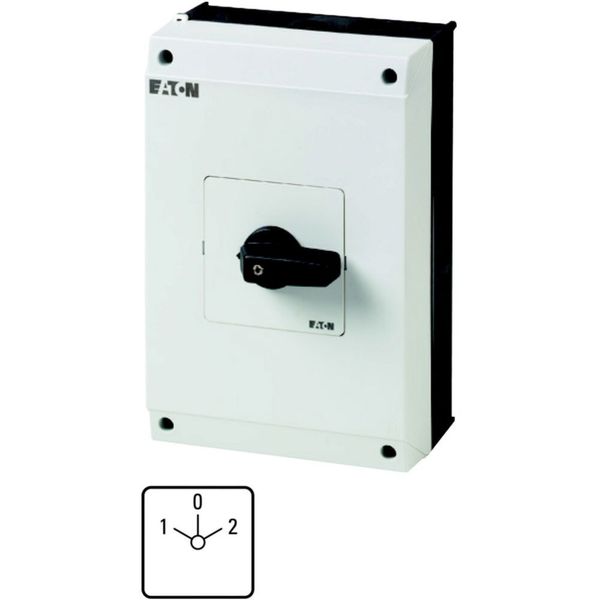 Reversing switches, T5B, 63 A, surface mounting, 2 contact unit(s), Contacts: 4, 45 °, maintained, With 0 (Off) position, 1-0-2, Design number 8400 image 3