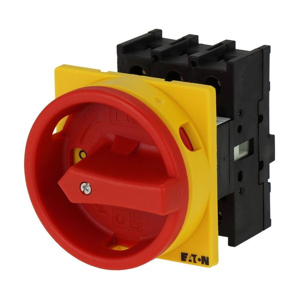 On-Off switch, P1, 40 A, flush mounting, 3 pole, Emergency switching off function, With red rotary handle and yellow locking ring, Lockable in the 0 ( image 16