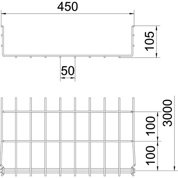 GRM 105 450 FT Mesh cable tray GRM  105x450x3000 image 2