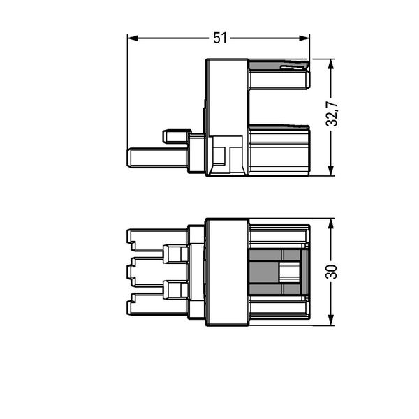 h-distribution connector 3-pole Cod. A white image 6