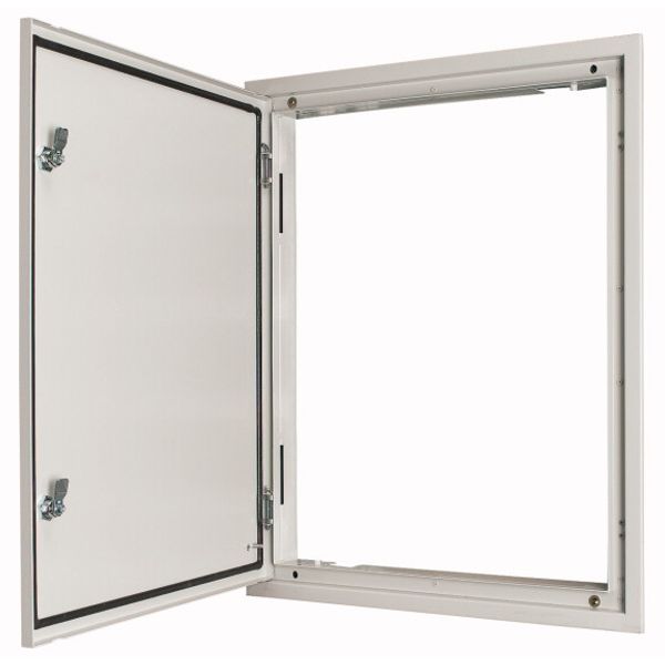 3-component flush-mounting door frame with door, double-bit lock, IP54, HxW=1260x1200mm image 1