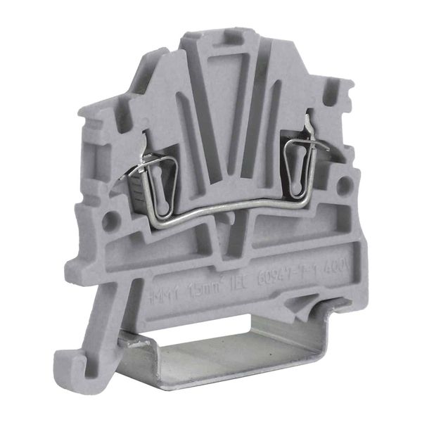 Sping-clamp terminal block 1.5mm2, 1-level, grey color image 1