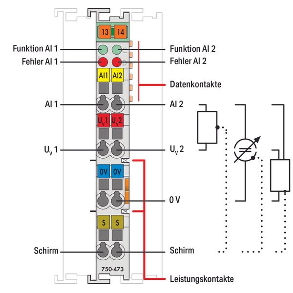 2-channel analog input 4 … 20 mA Single-ended light gray image 3