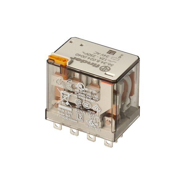 Miniature power Rel. 4CO 12A/24VAC/Agni/Test button/Mech.ind. (56.34.8.024.0040) image 4