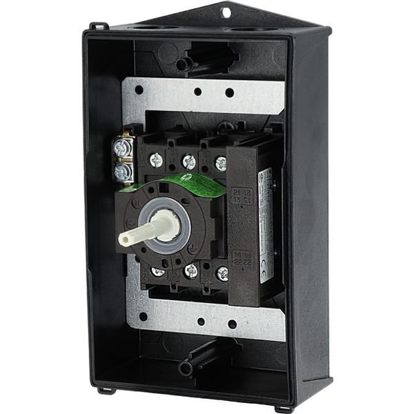 Main switch, P1, 32 A, surface mounting, 3 pole, 1 N/O, 1 N/C, STOP function, With black rotary handle and locking ring, Lockable in the 0 (Off) posit image 9