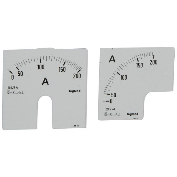 Measuring dial for ammeter - 0-200 A - fixing on door image 1