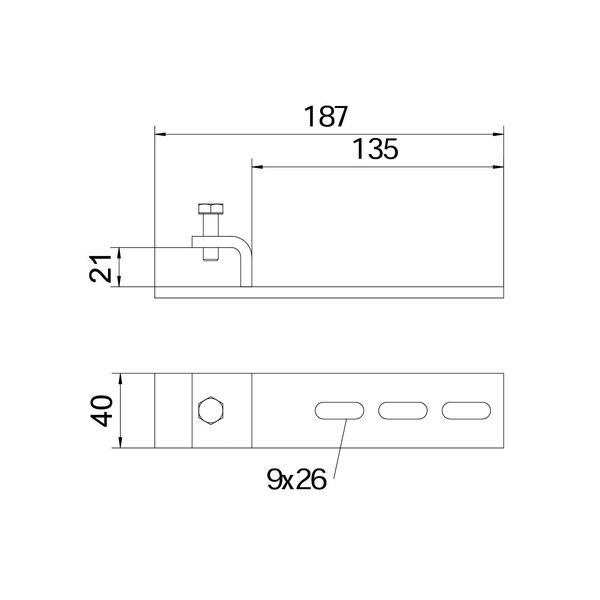 BFK 187 33 FT Clamping piece for max. supp. thickness 20 mm image 2