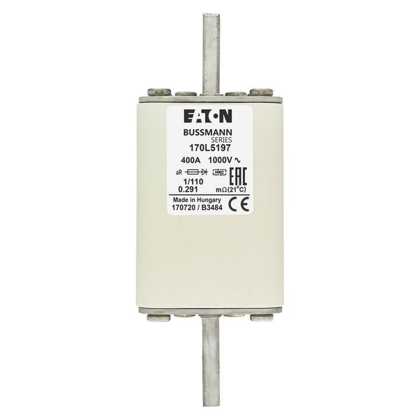 Fuse-link, high speed, 400 A, AC 1000 V, Size 1, 51 x 51 x 141 mm, aR, DIN, IEC, single indicator image 8