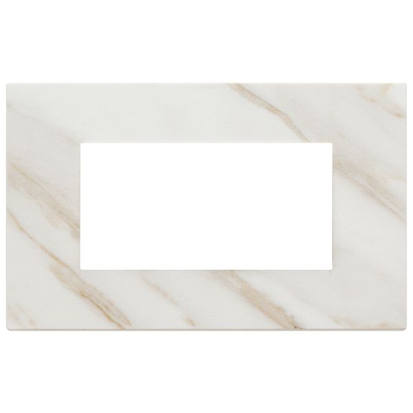 Plate 4M marbl.stoneware white Calacatta image 1