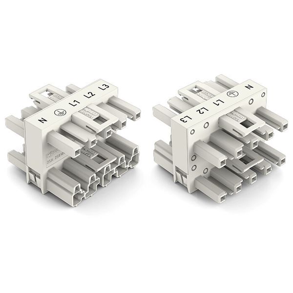 3-way distribution connector 5-pole Cod. A white image 1