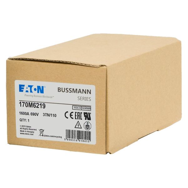 Fuse-link, high speed, 1600 A, AC 690 V, DIN 3, 76 x 90 x 139 mm, aR, DIN, IEC, type T indicator image 13