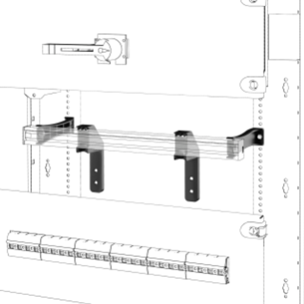 PAIR OF DIN RAIL MOUNTING BRACKETS - QDX - FOR STRUCTURE P=300MM - FOR MSX/D/M/C 160-250 image 1
