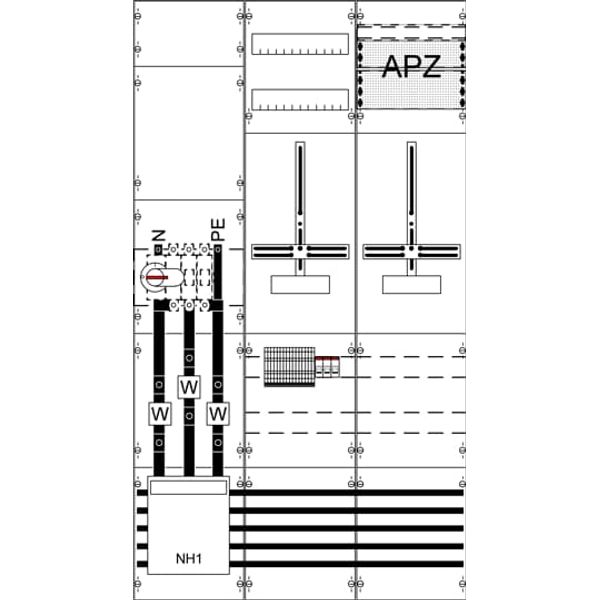 WF39KW14 Measurement and metering transformer board, Field width: 3, Rows: 0, 1350 mm x 750 mm x 160 mm, IP2XC image 11