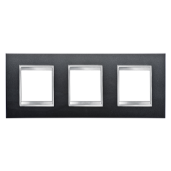 LUX INTERNATIONAL PLATE - IN PAINTED TECHNOPOLYMER - 2+2+2 MODULES HORIZONTAL - SLATE - CHORUSMART image 1