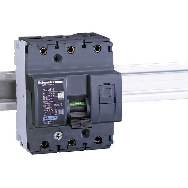 Miniature circuit-breaker, Acti9 NG125N, 3P, 80 A, C curve, 25 kA (IEC 60947-2) image 1